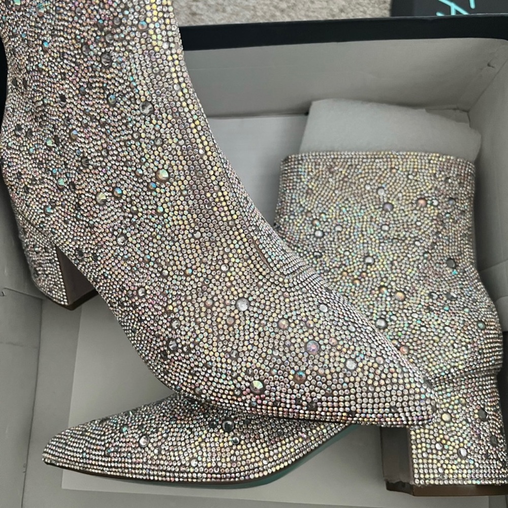 New Betsey Johnson boots booties rhinestones Kyla Cadie